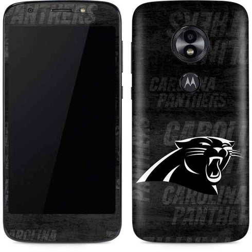 NFL Carolina Panthers Black & White Moto E5 Play Skin